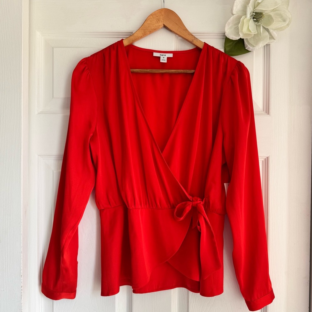 Bar III Women’s Wrap Blouse Sz M